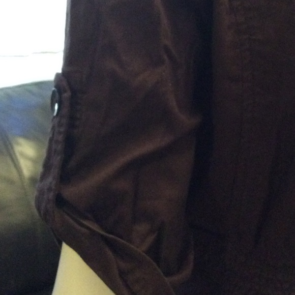 Brown Le Chateaux cropped cotton 1/2 sleeve jacket - Picture 8 of 13